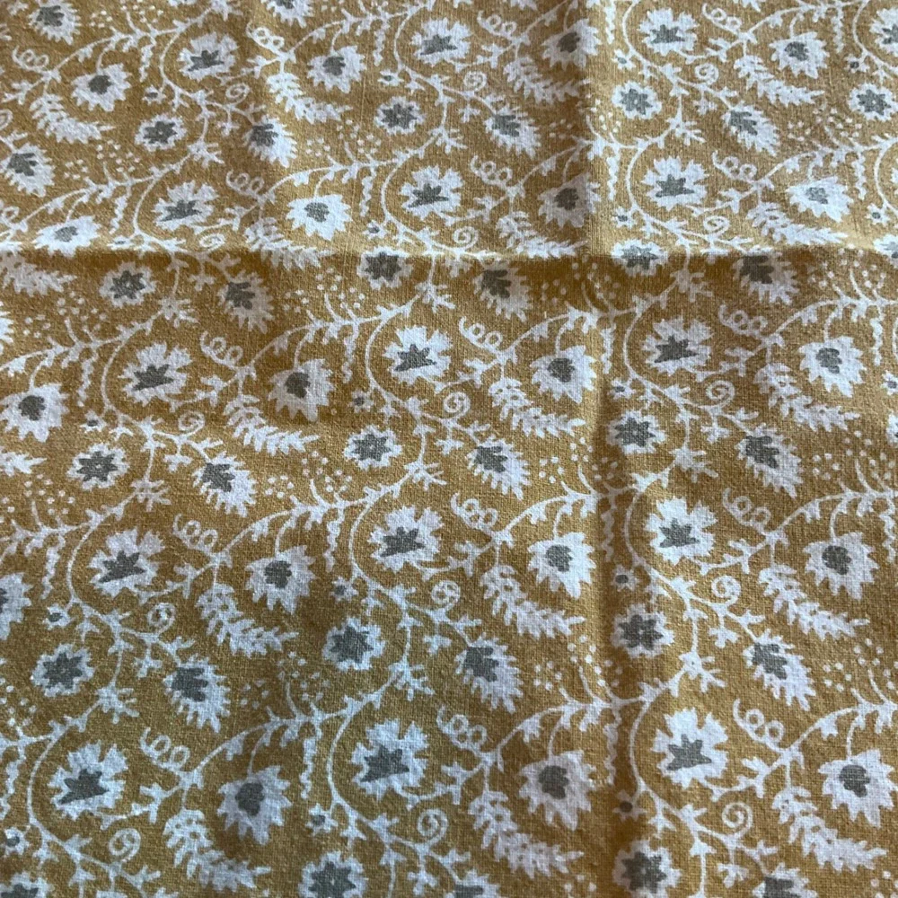 Williams Sonoma Pillowcase Standard Cotton Floral Print Mustard‎ Yellow White